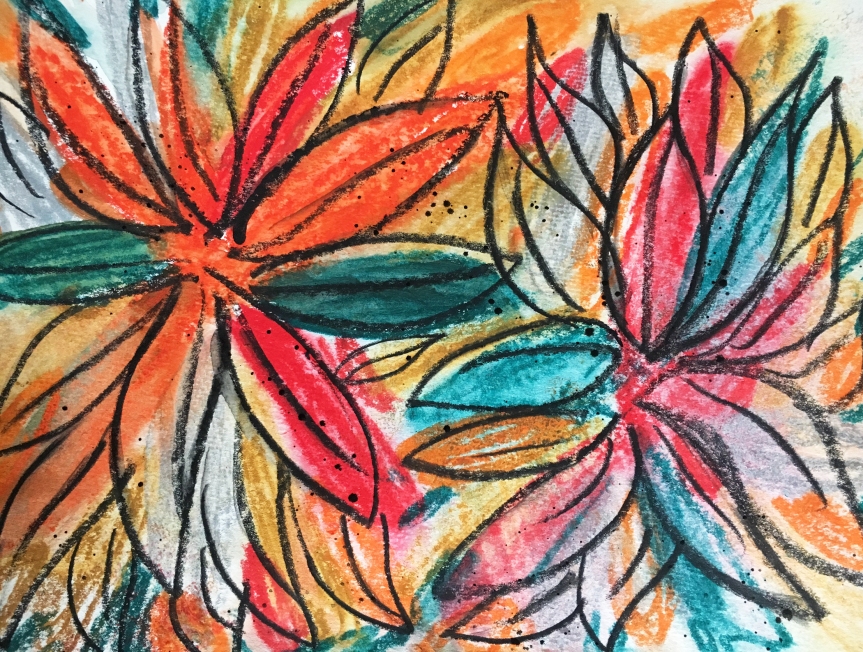 abstract flowers fall